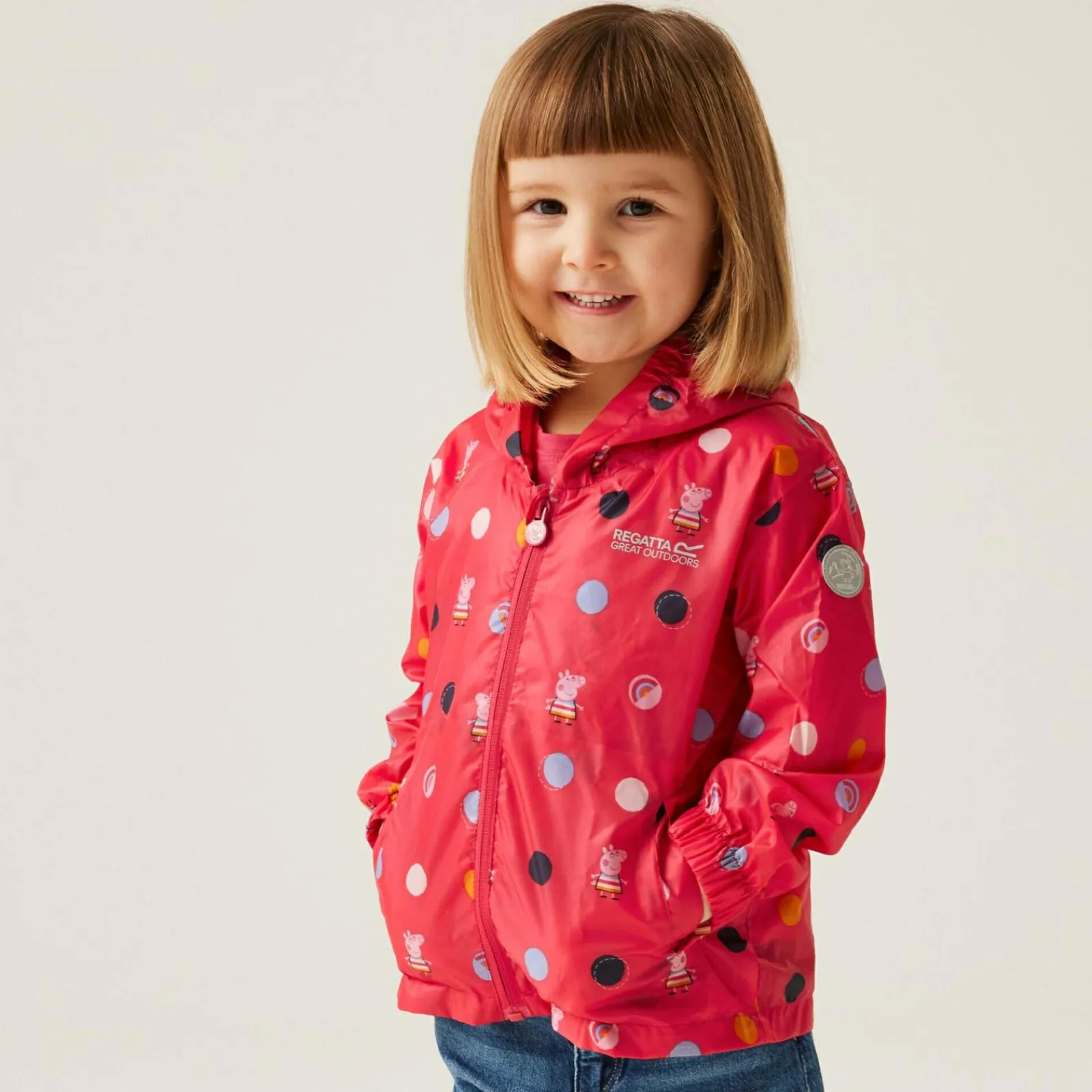 Regatta Veste Junior imperméable avec capuche et design Peppa Pig Pack-It |<Enfant Petits Aventuriers|Peppa Pig